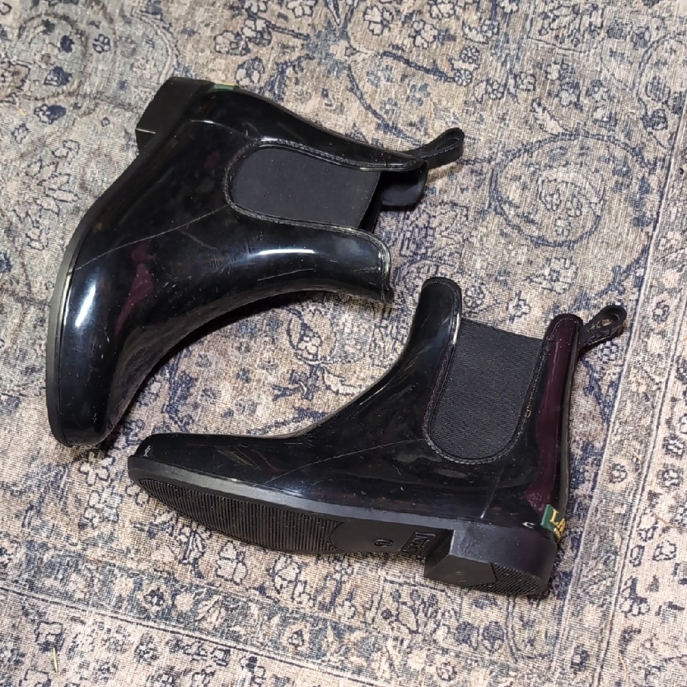 Rain Boots By Lauren Ralph Lauren Black Chelsea Boots